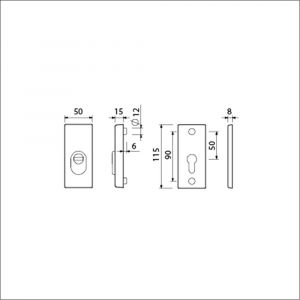 Ami VHB 115/50 veiligheidsrozet SKG*** VHB rozet 115/50 blind F2 deurdikte 38-42 mm 820211