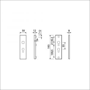 Ami VHB 193/50 veiligheidskortschild SKG*** VHB 193/50 buiten en binnen profielcilinder PC 55 F1 deurdikte 38-42 mm 821204