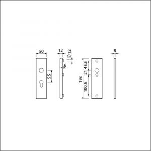 Ami VHB 193/50 veiligheidskortschild SKG*** VHB 193/50 buiten profielcilinder PC 55 binnen blind F1 deurdikte 38-42 mm 821234