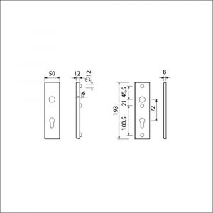 Ami VHB 193/50 veiligheidskortschild SKG*** VHB 193/50 buiten en binnen profielcilinder PC 72 F1 deurdikte 53-57 mm 821414