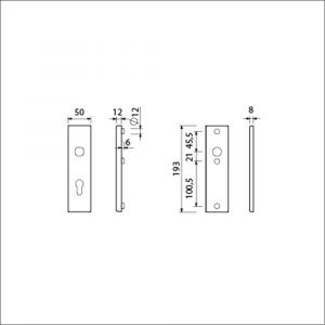 Ami VHB 193/50 veiligheidskortschild SKG*** VHB 193/50 buiten profielcilinder PC 72 binnen blind F2 deurdikte 38-42 mm 831434