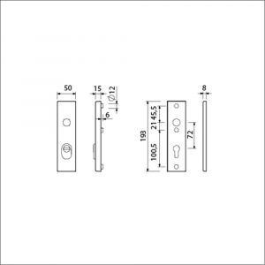 Ami VHB 193/15 KT veiligheidskortschild SKG*** kerntrekbeveiliging VHB 193/15 buiten kerntrek KT 72 en binnen profielcilinder PC 72 F1 deurdikte 38-42 mm 834214