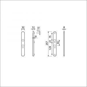 Ami VHB 257/32/2 veiligheidssmalschild SKG** ovaal VHB 257/32/2 buiten en binnen profielcilinder PC 55 F1 deurdikte 53-57 mm 835114