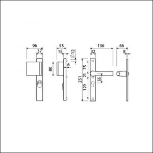 Ami VHB 251/37-90/80 KT veiligheids Rotaveer duwer-kruk smalschildgarnituur SKG*** kerntrekbeveiliging VHB 251/37 KT 55 deurduwer 90/80 links F1 en deurkruk 379 Rota 251/32 profielcilinder PC 55 deurdikte 53-57 mm 843306