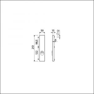 Ami VHB 251/15 KT veiligheidslangschild SKG*** kerntrekbeveiliging buitenlangschild 251/50/15 zonder krukgat KT 72 mm F1 891003