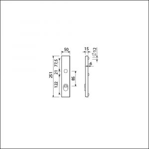 Ami VHB 251/15 KT veiligheidslangschild SKG*** kerntrekbeveiliging buitenlangschild 251/50/15 KT 85 mm F1 891008