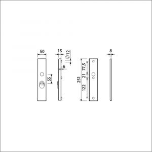 Ami VHB 251/15 KT veiligheidslangschild SKG*** kerntrekbeveiliging VHB 251/50/15 buiten KT 55 binnen blind F1 deurdikte 38-42 mm 891123