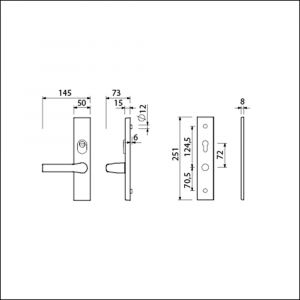 Ami VHB 251/15-379 KT senioren veiligheids Rotaveer kruk-kruk langschildgarnituur SKG*** kerntrekbeveiliging omkeer VHB deurkruk 379 Rota 251/50/15 KT 72 omkeer profielcilinder PC 72 omkeer F1 deurdikte 38-42 mm 891531