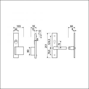 Ami VHB 251/15-90/80-379 KT senioren veiligheids Rotaveer duwer-kruk langschildgarnituur SKG*** kerntrekbeveiliging omkeer VHB 251/50/15 KT 72 omkeer deurduwer 90/80 rechts en deurkruk 379 Rota F1 deurdikte 38-42 mm 891641