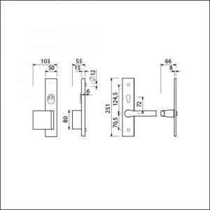 Ami VHB 251/15-90/80-379 KT senioren veiligheids Rotaveer duwer-kruk langschildgarnituur SKG*** kerntrekbeveiliging omkeer VHB 251/50/15 KT 72 omkeer deurduwer 90/80 links en deurkruk 379 Rota F1 deurdikte 38-42 mm 891651