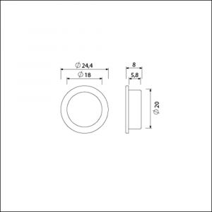 Ami kruklager geleidering nylon nylon zwart verpakt per 10 stuks 900004