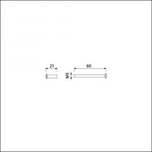 Ami patentbout compleet met huls RVS M5x60 mm schroef en huls RVS set 10 stuks 900120