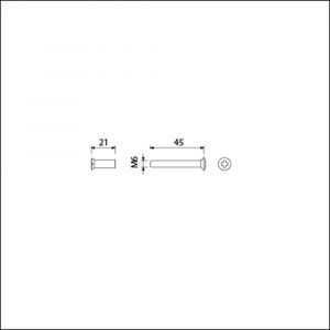 Ami patentbout compleet met huls RVS M6x45 mm schroef en huls RVS set 10 stuks 900123