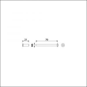 Ami patentbout compleet met huls RVS M6x70 mm schroef en huls RVS set 10 stuks 900127