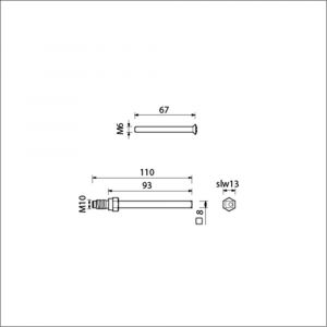 Ami bevestigingsschroeven veiligheidsschilden VHB voordeur deurdikte 53-57 mm gelagerde wisselstift 8x100 Varo ring en 3 schroeven M6x67 900190