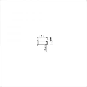 Ami patentbouthuls messing vernikkeld M6x21 mm zonder zaagsnede set 10 stuks 900241