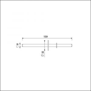 Ami deurkruk stift vierkant vol 8x159 mm dubbele knopdeurkruk stiftontsluiting deurdikte 53-57 mm 900489