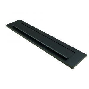 Ami TA briefplaat met veer aluminium deurdikte 38-42 mm zwart RAL 9005 structuur finish 739605