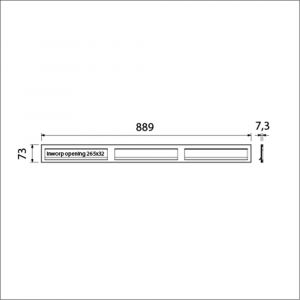 Ami DL postkast briefplaat met veer aluminium 3 delig 889 mm F1 3x 265 mm inworp 32x265 mm 400172