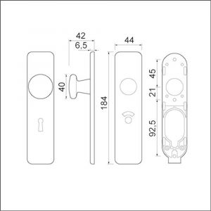 Ami 185/44 Klik knopkortschild aluminium knop 160/40 vast kortschild 185/44 Klik blind F1 311571