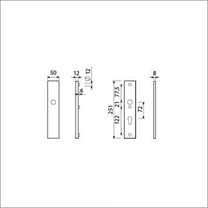 Ami VHB 251/50 veiligheidslangschild SKG*** VHB 251/50 buiten blind binnen PC 72 F2 deurdikte 38-45 mm 800105