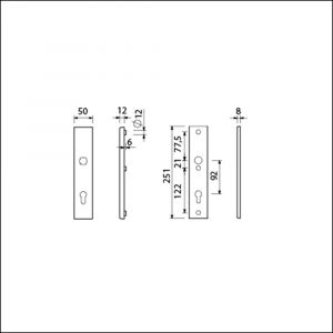 Ami VHB 251/50 veiligheidslangschild SKG*** VHB 251/50 buiten en binnen PC 92 F1 deurdikte 38-45 mm 803191