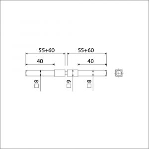 Ami verloopstift vierkant vol 8-9-8 gedeeld deurdikte 53-57 mm 900514