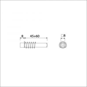 Ami verloopstift vierkant vol enkelzijdig 8-9 deurdikte deurdikte 38-42 mm 900521