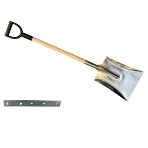 DeWit aluminium ballastschop 28 cm breed met slijtstrip 100 cm steel en kunstof D greep 23453