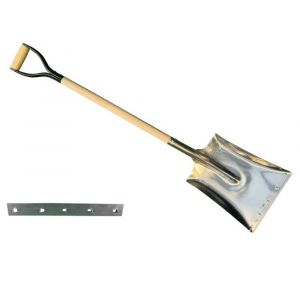 DeWit aluminium ballastschop 28 cm breed met slijtstrip 90 cm steel en ijzeren D greep 23455