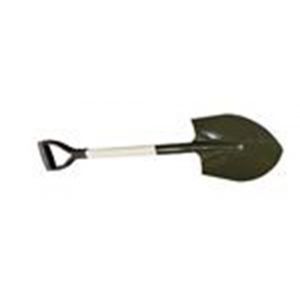DeWit legerschep groen gelakt met 50 cm houten steel en groen gelakte metalen D greep 23750