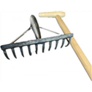 DeWit tuinhark 6 tands verstevigd met geharde tanden essen steel met hilt 155 cm 23862