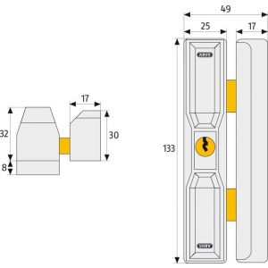 Abus afsluitbaar dakraam oplegslot DF 88 B KA 0120 11905