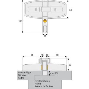 Abus bijzet raamslot dubbele ramen DFS 95 W KA 0058 10236