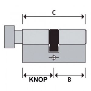 Abus veiligheids profiel knopcilinder dubbel met certificaat KXP2SN 50/K45 19735