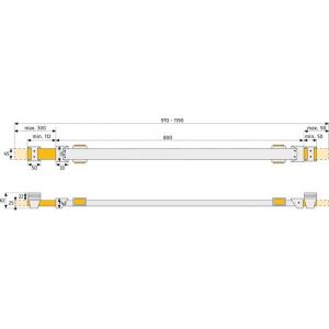 Abus deurbalk met drukknop PR 1400 S 10254