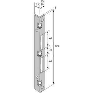 Abus veiligheids sluitplaat 20x25 SSB 400 SB 20 05538