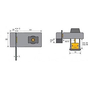 Abus bijzetslot binnen-buitencilinder 9035 W EK 10517