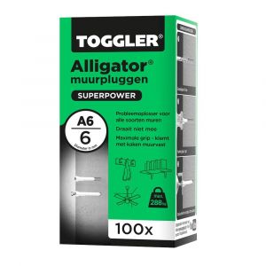 Toggler A6-100 Alligator muurplug zonder flens A6 diameter 6 mm doos 100 stuks 91210030