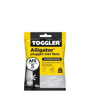 Toggler AF5-6 Alligator plug met flens AF5 diameter 5 mm zak 6 stuks wanddikte > 6,5 mm 91110100