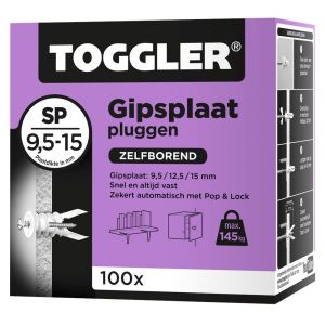 Toggler SP-100 gipsplaatplug SP doos 100 stuks gipsplaat 9-15 mm 96210140