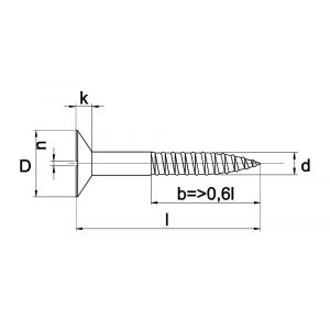 Kobout 697EV04020 houtschroef verzonkenkop zaagsnede DIN 97 galvanisch verzinkt 4x20 mm