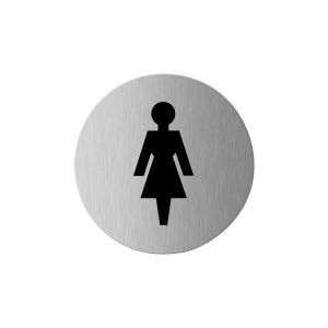 GPF Bouwbeslag RVS 0400.09 pictogram Dames rond 75 mm zelfklevend RVS geborsteld GPF040009830