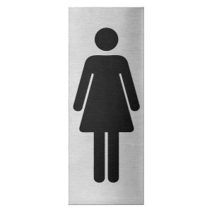 GPF Bouwbeslag RVS 0402.09.0002 pictogram Dames rechthoekig 130x50x1 mm zelfklevend RVS geborsteld GPF0402090002