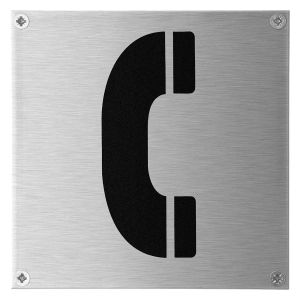 GPF Bouwbeslag RVS 0475.09 pictogram Telefoon vierkant 125x125 mm geschroefd RVS geborsteld GPF047509831