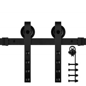 GPF Bouwbeslag ZwartWit 0501.61 schuifdeursysteem Raskas 400 cm (2x 200 cm schuifdeurrail) zwart GPF050161400