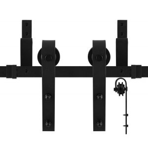 GPF Bouwbeslag ZwartWit 0550.61 dubbel schuifdeursysteem Lanka 150 cm zwart GPF055061150