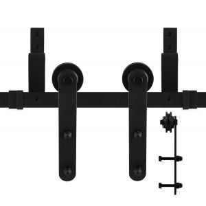 GPF Bouwbeslag ZwartWit 0557.61 dubbel schuifdeursysteem Varsi 183 cm zwart GPF055761183