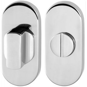 GPF Bouwbeslag RVS 0910.44 toiletgarnituur ovaal 70x32 mm stift 8 mm grote knop RVS gepolijst GPF091044110