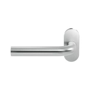 GPF Bouwbeslag RVS GPF1000.09-04L Aka deurkruk gatdeel op ovaal rozet RVS 70x32x10 mm linkswijzend RVS geborsteld GPF1000090200-04
